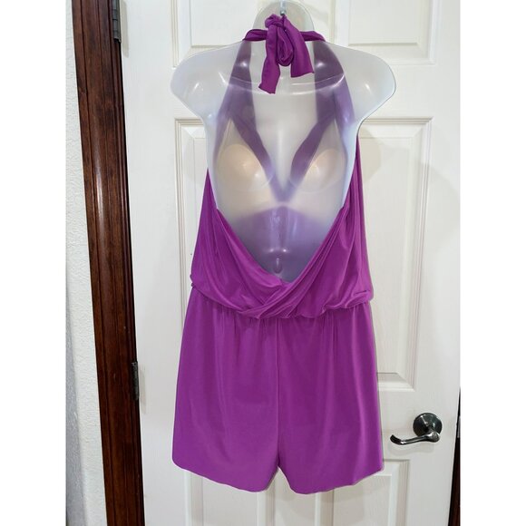 Magicsuit Women's Bianca Fuchsia Halter Neck Romper Swimsuit Cover-Up Size XL 16 - Picture 7 of 9